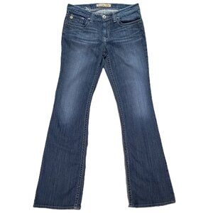 Big Star Maddie Jean Women 33x34, Tag 30XL Mid Rise Fit Bootcut Flaps Distressed